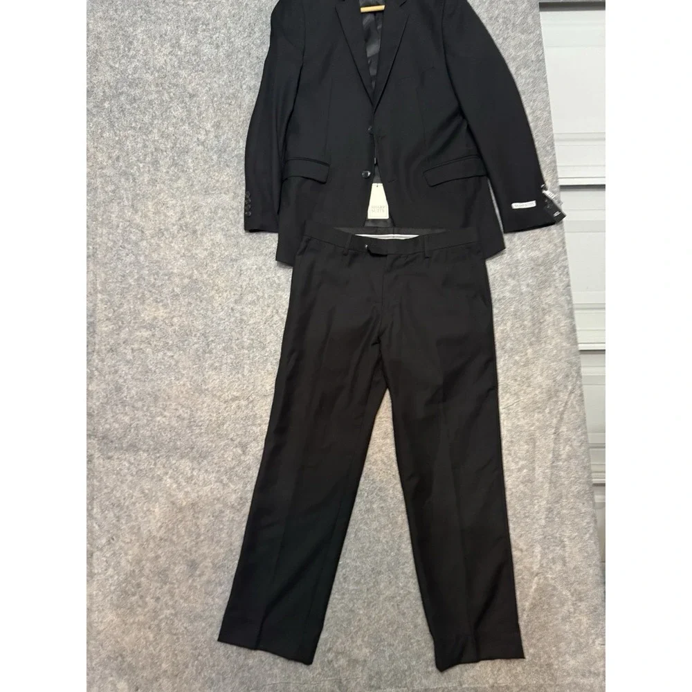 Mens (Sharp Suit) Jacket 40L Black Slim‎ Fit Active Stretch Wool US: 32X26
